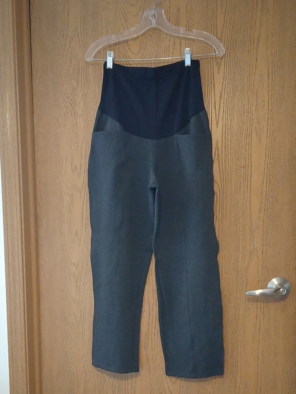 Old Navy Two-Tone High-Waist Straight Leg Pants - Black & Charcoal